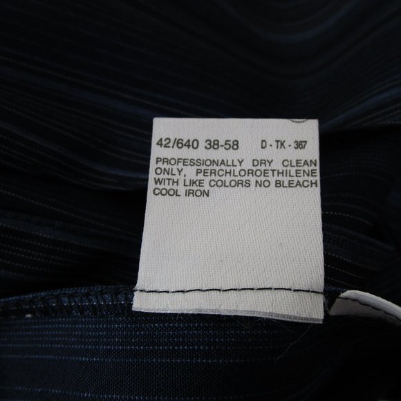 Max Mara Navy Blue Black Striped Wool Blazer Jacket 4 - Picture 10 of 10